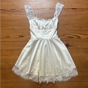 NWT Marthea white ivory lace corset adjustable slip dress SIZE XS